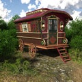 3D-illustration of a old fashioned hitsoric waggon