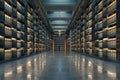 3D rendering of a wall-to-wall file cabinet system