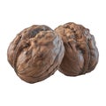 3D Rendering of a Walnuts on Transparent Background - Ai Generated Royalty Free Stock Photo