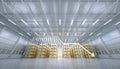 3d rendering of warehouse or distribution center with concept Royalty Free Stock Photo