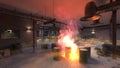 3D rendering of the warehouse fire Royalty Free Stock Photo