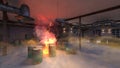 3D rendering of the warehouse fire Royalty Free Stock Photo