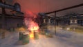 3D rendering of the warehouse fire Royalty Free Stock Photo