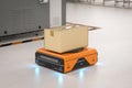Warehouse robot carry box Royalty Free Stock Photo