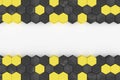 3d rendering of warning hazard hexagon pattern in yellow and black color Royalty Free Stock Photo