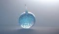 3d rendering of water drop falling into crystal ball with blue liquid. Generative AI Royalty Free Stock Photo