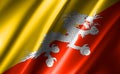 3D rendering of the waving flag Bhutan Royalty Free Stock Photo