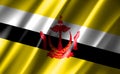 3D rendering of the waving flag Brunei