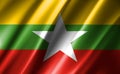 3D rendering of the waving flag Burma