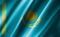 3D rendering of the waving flag Kazakhstan