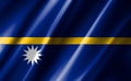 3D rendering of the waving flag Nauru