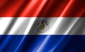 3D rendering of the waving flag Paraguay