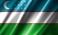 3D rendering of the waving flag Uzbekistan