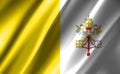 3D rendering of the waving flag Vatican