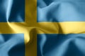 3d rendering waving silk flag of Sweden Royalty Free Stock Photo