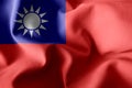 3d rendering waving silk flag of Taiwan Royalty Free Stock Photo