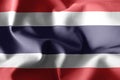 3d rendering waving silk flag of Thailand Royalty Free Stock Photo