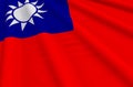 3d rendering. waving Taiwan national Flag wall background.