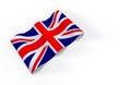 3d rendering. waving United Kingdom National Flag on white background. Royalty Free Stock Photo