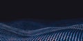 Wavy hexagon shape geometry. For technology, Big data