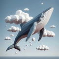 3d rendering whale animal