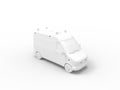 3D rendering of a white ambulance isolated in white studio space background
