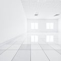 3d rendering of white ceiling inside building Royalty Free Stock Photo