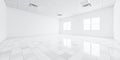 3d rendering of white ceiling inside building Royalty Free Stock Photo