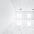 3d rendering of white ceiling inside building Royalty Free Stock Photo