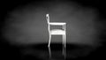 3d rendering of a white chair on a black background