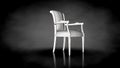 3d rendering of a white chair on a black background