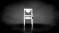 3d rendering of a white chair on a black background