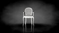 3d rendering of a white chair on a black background