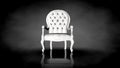 3d rendering of a white chair on a black background