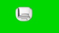 3d rendering of a white chair isolated on green top view Royalty Free Stock Photo