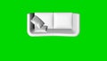 3d rendering of a white chair isolated on green top view Royalty Free Stock Photo