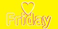 3d rendering white Friday text isolated on yellow