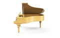 3D rendering of white grand piano Royalty Free Stock Photo