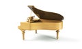3D rendering of white grand piano Royalty Free Stock Photo