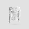3d rendering white long sleeve sweatshirt mockup, isolated on background, back view