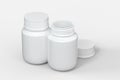 3d rendering, white medicine bottle, pill bottle