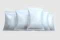 3d rendering, white packing bags with white background