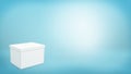 3d rendering of a white rectangle box with a closed lid on blue background.