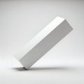 A 3d rendering of a white rectangular object with a shadow on a light gray background Royalty Free Stock Photo