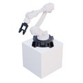 3d rendering white robotic robotic arm. Isolated included clipping path Royalty Free Stock Photo