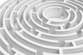 3D rendering of the white round maze consruction approximated