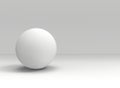 3d rendering. A White sphere shape ball on gray copy space background.