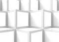 3d rendering. White square boxes stack corner background