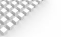 3d rendering. White square cube boxes stack on gray copy space background. Royalty Free Stock Photo