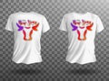 3D rendering of white t-shirts with bull heads and a HAPPY NEW YEAR 2021 text printed on them